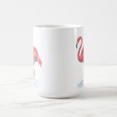 Rosa Flamingo, Aquarell. Kaffeetasse (Mittel)