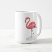 Rosa Flamingo, Aquarell. Kaffeetasse (VorderseiteRechts)