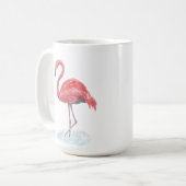 Rosa Flamingo, Aquarell. Kaffeetasse (Vorderseite Links)