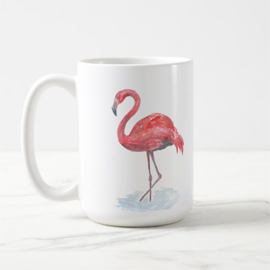 Rosa Flamingo, Aquarell. Kaffeetasse (Links)