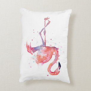 Rosa Flamingo-Aquarell-Kissen Zierkissen
