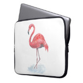 Rosa Flamingo, Aquarell. Laptopschutzhülle (Vorderseite Links)