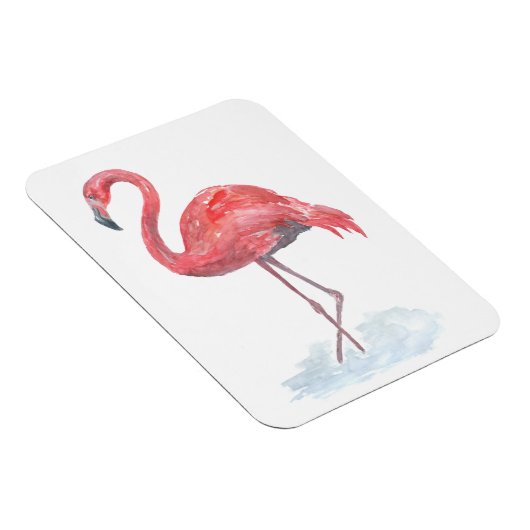 Rosa Flamingo Aquarell. Magnet (Rechte Seite)