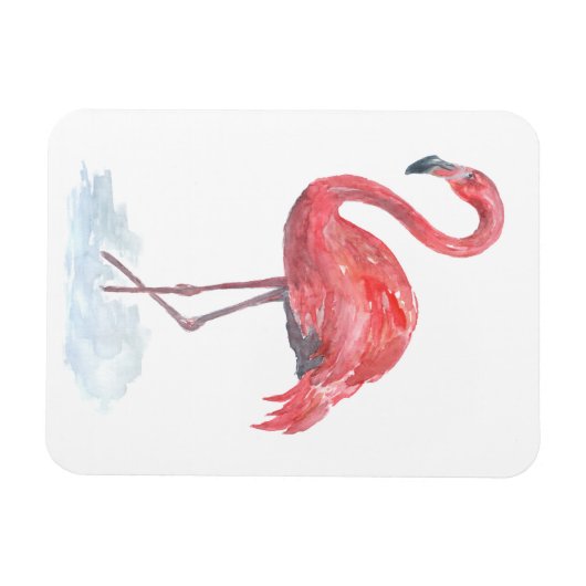 Rosa Flamingo Aquarell. Magnet (Horizontal)