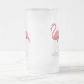 Rosa Flamingo, Aquarell. Mattglas Bierglas (Mittel)