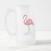 Rosa Flamingo, Aquarell. Mattglas Bierglas (Links)