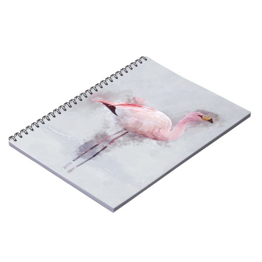 Rosa Flamingo-Aquarell Notizblock (Linke Seite)