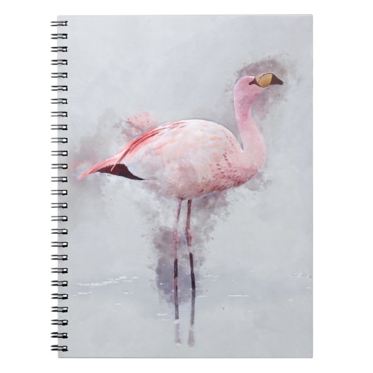Rosa Flamingo-Aquarell Notizblock (Vorderseite)