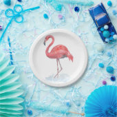 Rosa Flamingo, Aquarell. Pappteller (Party)