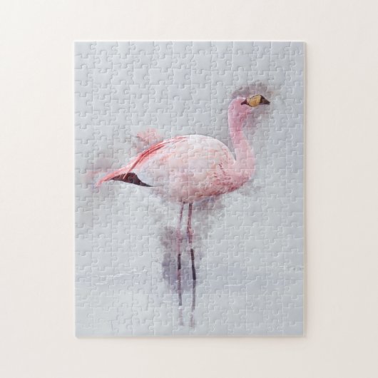 Rosa Flamingo-Aquarell Puzzle (Vertikal)