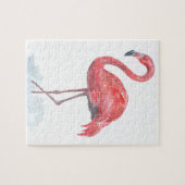 Rosa Flamingo Aquarell. Puzzle (Horizontal)