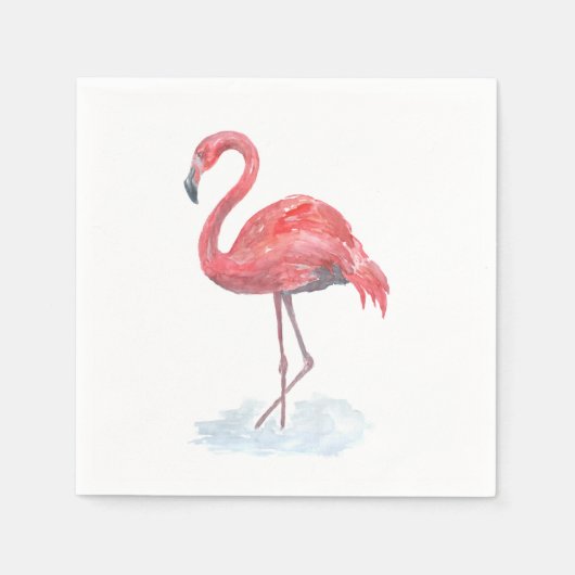 Rosa Flamingo Aquarell. Serviette (Vorderseite)