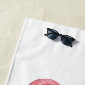 Rosa Flamingo, Aquarell. Strandtuch (Beispiel)