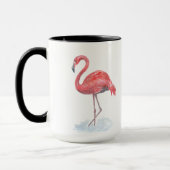 Rosa Flamingo, Aquarell. Tasse (Links)