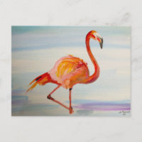 Rosa Flamingo Aquarell Tropische Kunst
