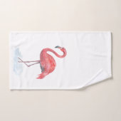 Rosa Flamingo, Aquarell. Waschlappen Badhandtuch Set (Handtuch)