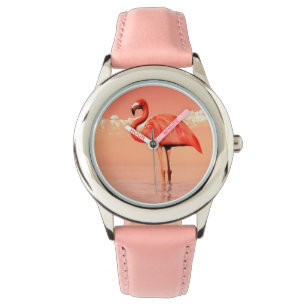 Rosa Flamingo Armbanduhr