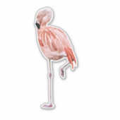 Rosa Flamingo Art Bird Sticker (Vorderseite)