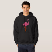 Rosa Flamingo auf einer Seite für Vogel & Nature B Hoodie (Vorne ganz)