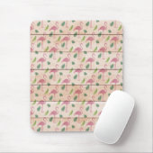 Rosa Flamingo auf Holzmuster Mousepad (Mit Mouse)