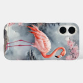 Rosa Flamingo auf japanischem Seesee Tinte Abdecku Case-Mate iPhone Hülle (Rückseite (Horizontal))