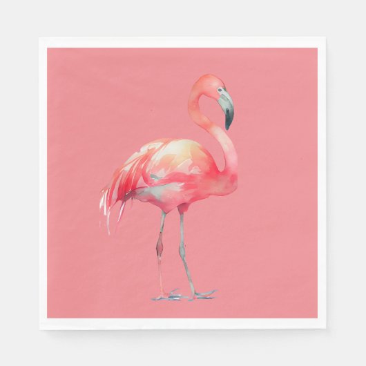 Rosa Flamingo auf rosa Papierservietten (Vorderseite)
