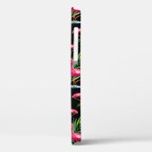 Rosa Flamingo auf schwarz Case-Mate iPhone Hülle (Rückseite / Links)