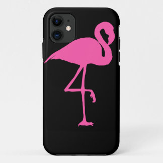 Rosa Flamingo auf schwarzem Hintergrund Case-Mate iPhone Hülle