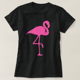 ROSA FLAMINGO auf schwarzen T - Shirts