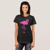 ROSA FLAMINGO auf schwarzen T - Shirts (Vorne ganz)