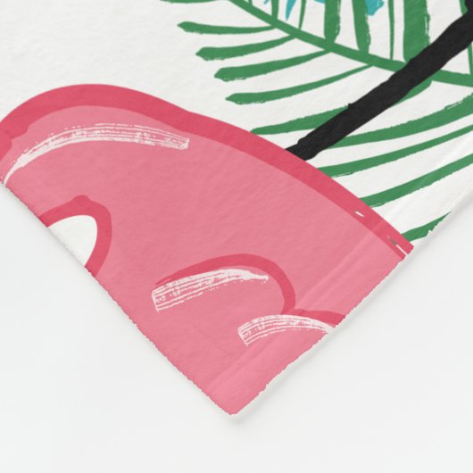 Rosa Flamingo-Baby-Monatsmeilenstein Fleecedecke (Ecke)