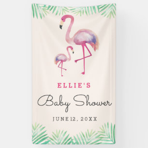 Rosa Flamingo Baby Shower Banner