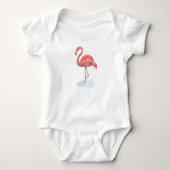 Rosa Flamingo. Baby Strampler (Vorderseite)