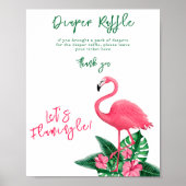 Rosa Flamingo Babydusche Windeln Windeln Raffelspi Poster (Vorne)