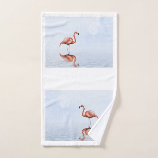 Rosa Flamingo Badetuch Set (Handtuch)