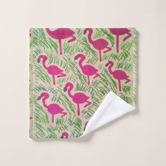 Rosa Flamingo-Badezimmer-Tuch-Set Badhandtuch Set (Waschlappen)