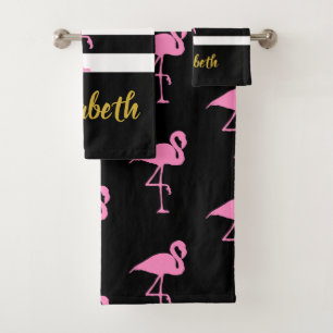Rosa Flamingo Badhandtuch Set