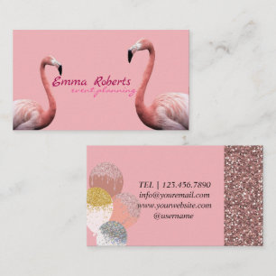 Rosa Flamingo-Ballons Moderne Veranstaltungsplanun Visitenkarte