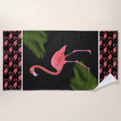 Rosa Flamingo Beach Handtuch (Vorderseite)