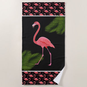 Rosa Flamingo Beach Handtuch