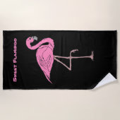 Rosa Flamingo Beach Handtuch (Vorderseite)