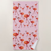 Rosa Flamingo Beach Handtuch (Vorderseite)