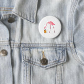 Rosa Flamingo-Bier-Liebhaber Button (Beispiel)