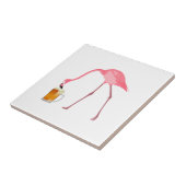 Rosa Flamingo-Bier-Liebhaber Fliese (Seite)