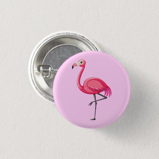 Rosa Flamingo Bird-89686 Button (Vorne & Hinten)
