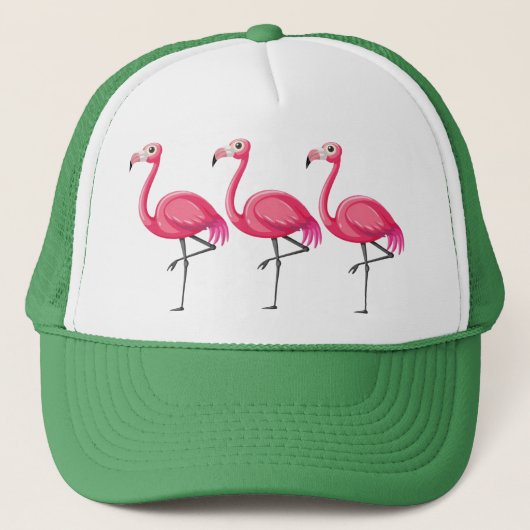 Rosa Flamingo Bird-89686 Truckerkappe (Vorderseite)