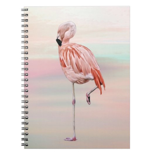 Rosa Flamingo Bird Art Journal Notizblock (Vorderseite)