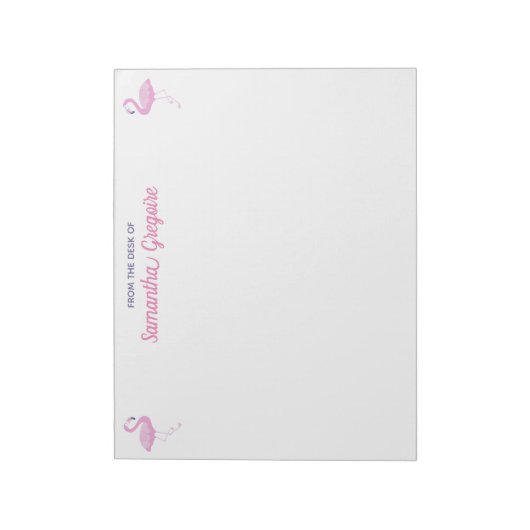 Rosa Flamingo-Bird vom Schreibtisch Notizblock (Rotiert)