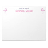 Rosa Flamingo-Bird vom Schreibtisch Notizblock (Vorderseite)