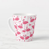 Rosa Flamingo Bird Wasserfarbe Weißes Design Milchtasse (Linke Ecke)